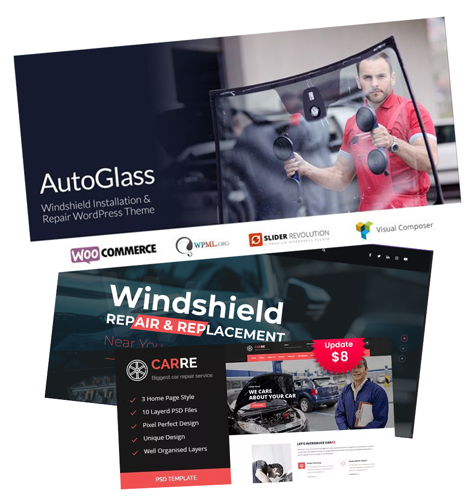 example websites created for windshieldrepairshop.com.