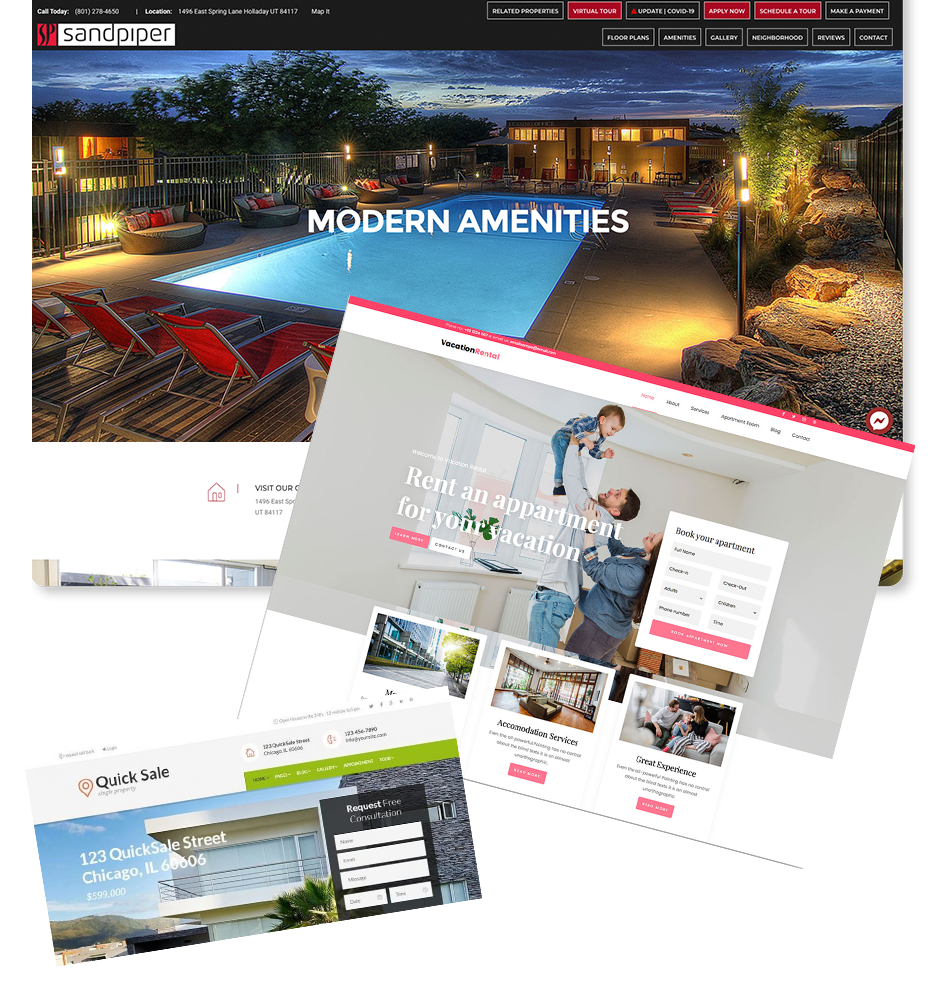 example websites created for 312rent.com.
